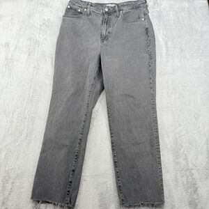 Madewell‎ Womens Jeans Perfect Vintage Jean Straight Leg Crinkle Denim 32 Black